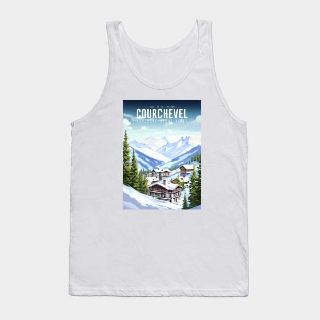 Affiche Courchevel - France - Auvergne-Rhône-Alpes - Savoie - illustration Tank Top by Labonneepoque